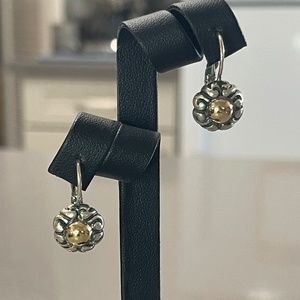 925 Sterling Silver and 14K gold earring